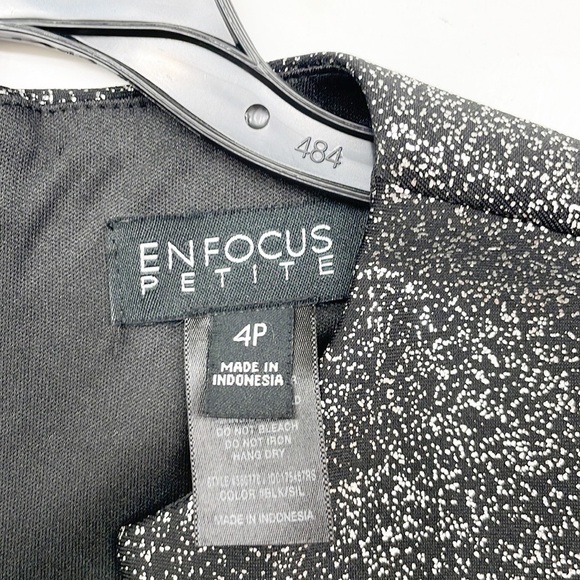 En Focus Petite black/silver cascading glitter buckle dress - Picture 3 of 5